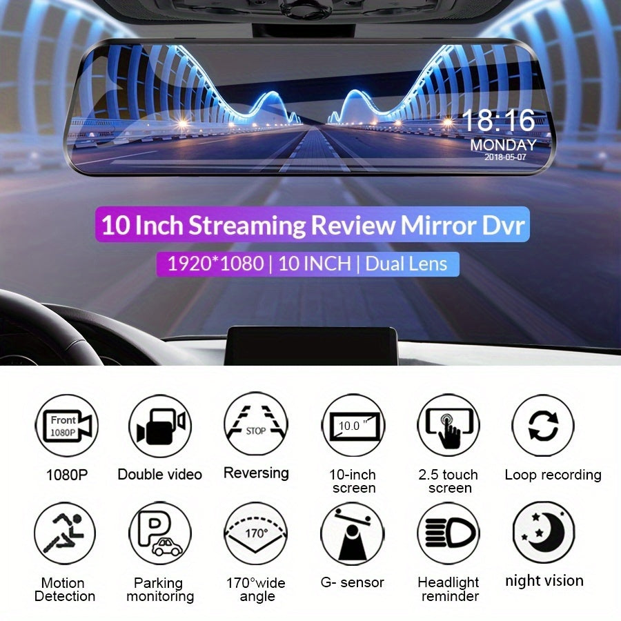 1080P přední a 720P zadní palubní kamera s dotykovou obrazovkou