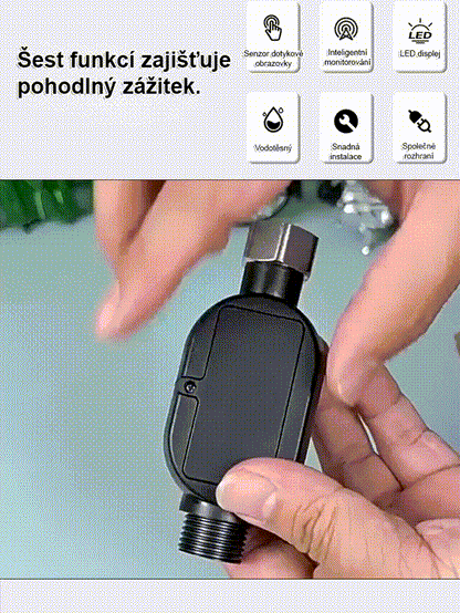 Chytrý vodotěsný sprchový teploměr s displejem teploty