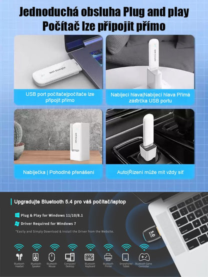 【Doživotní bezplatný přístup k internetu】Bezdrátová síťová karta WiFi pro přenosné použití