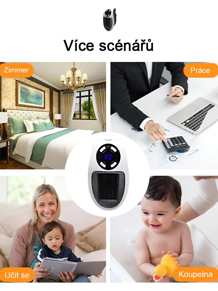 Úsporný rychlohřívací teplovzdušný ventilátor